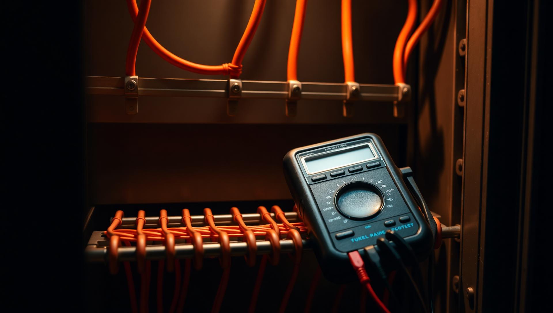 Electrical testing equipment on copper busbars
